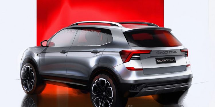 El Škoda KUSHAQ da la cara en forma de boceto