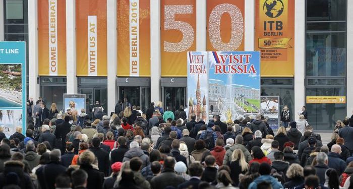 Imagen de la entrada a la edición de ITB en 2016 en la Feria de Berlín.