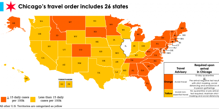 26 estados requieren cuarentena o prueba negativa de COVID-19 – Telemundo Chicago