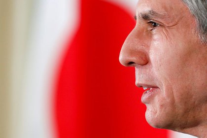 El secretario de Estado de EEUU, Antony Blinken, en la residencia del embajador estadounidense, Tokio, Japón, 16 marzo 2021.
REUTERS/Kim Kyung-Hoon/Pool