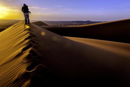Atardecer en Erg Chebbi, Marruecos