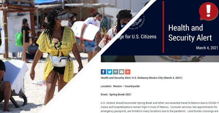 Estados Unidos recomienda no venir a México en Semana Santa