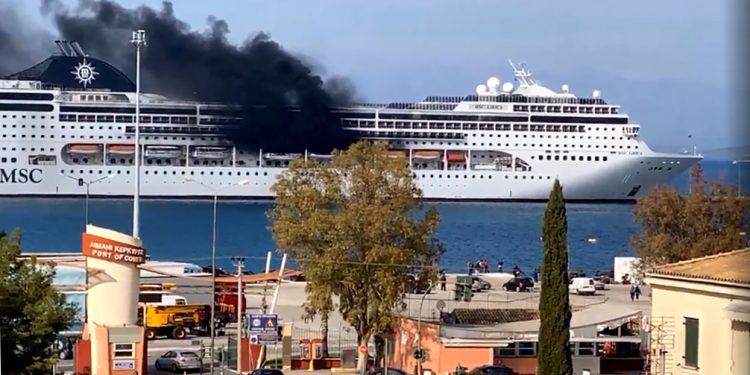 Grecia: MSC Lirica sufre incendio durante estadía en Puerto de Corfú