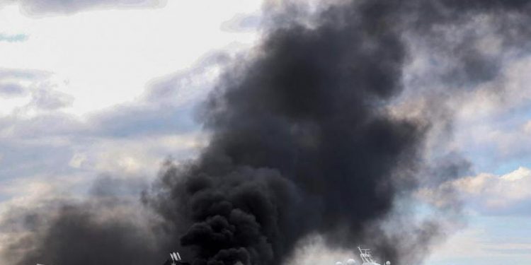 Incendio en un crucero en Corfu