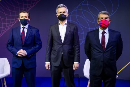 Toni Freixa, Víctor Font y Joan Laporta se preparan para las próximas elecciones (Foto: Europa Press)
