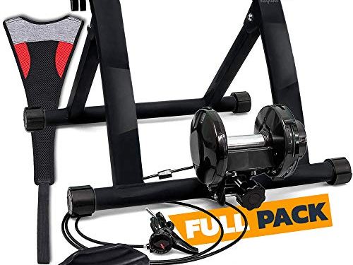 Rodillo Bici. Rodillo para Bicicleta Plegable con Resistencia Variable en el Ciclismo Soporte Rueda Delantera Pincho de Ciclo de liberación rápida Convierte a Bicicleta estática Marfrand