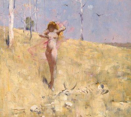 Detalle de “El espíritu de la sequía” de Arthur Streeton (1896, Galería Nacional de Australia)