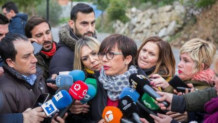 GRAFAND1983. TOTALÁN (MÁLAGA), 15/01/2019.- La subdelegada del Gobierno en Málaga, María Gámez, en declaraciones a los periodistas ha informando de que los equipos de rescate del pequeño Julen, de dos años, que cayó a un pozo en la localidad malagueña de Totalán, han comenzado a abrir un túnel lateral de unos 80 metros, aprovechando la pendiente de la montaña, para intentar llegar a la zona donde se supone que se encuentra el niño. EFE/Álvaro Cabrera