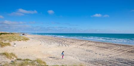 Playa la Barrosa en Chiclana de la Frontera, Cádiz