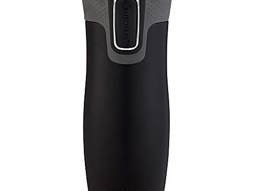 Contigo Vaso Termico West Loop Autoseal, Termo Café, Taza de Viaje en Acero Inoxidable, Vaso Termo Antigoteo, Copa con Tapa Fácil de Limpiar sin BPA, 470 ml, Negro (Matte Black)