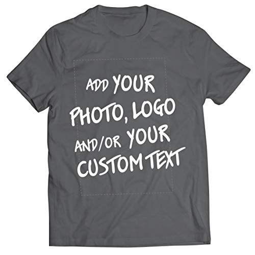 lepni.me Camisetas Hombre Regalo Personalizado, Agregar Logotipo de la Compañía, Diseño Propio o Foto (Medium Grafito Multicolor)