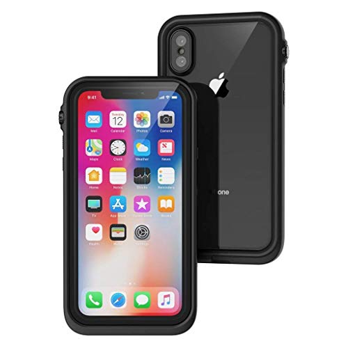 Catalyst Funda Impermeable iPhone X con Correa, Material de Grado Militar a Prueba de Impactos y caídas, natación, Accesorios para cruceros, iPhone X Waterproof Case - Negro