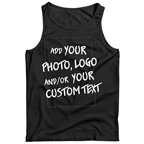lepni.me Camisetas de Tirantes para Hombre Regalo Personalizado, Agregar Logotipo de la Compañía, Diseño Propio o Foto (XX-Large Negro Multicolor)