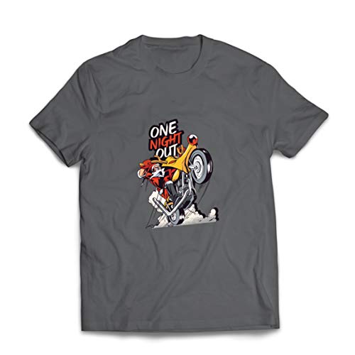 lepni.me Camisetas Hombre Santa Claus en Moto en Navidad por una Noche de Fiesta (Medium Grafito Multicolor)
