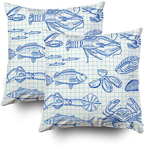 sherry-shop Fundas de Almohada para sofá Banner compañía de colección de Dibujos Animados Cocina Cordaje Cangrejo Crucero decoración diseño Buceo doo Square
