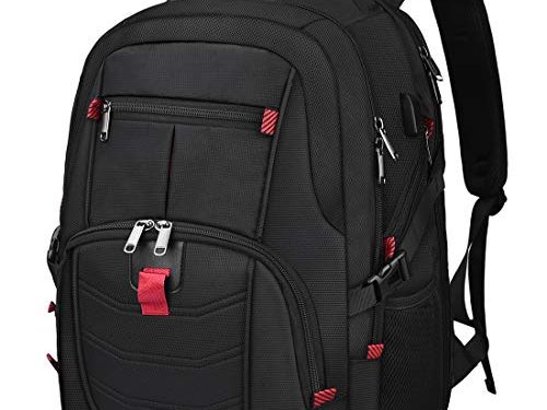 Mochila para Portátil Hombre 17.3 Pulgadas Impermeable Mochilas Puerto USB 17 Pulgadas Trabajo Ordenador Viaje Negocio Multifuncional Mochila Daypacks Negro 45L