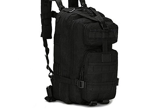SHANNA Macutos de Senderismo,Mochila de Trekking, Mochila Militar 25L MOLLE Paquete de Asalto Mochila de Combate táctico para Excursionismo al Aire Libre Senderismo Senderismo Pesca Caza (Negro)