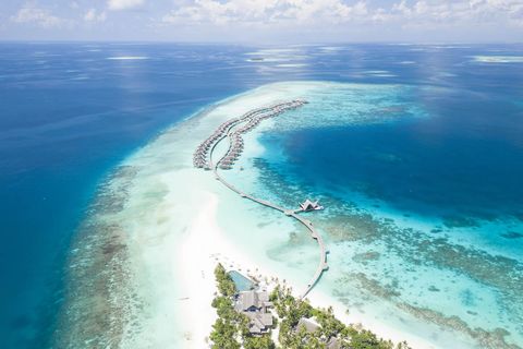 vista aérea del hotel joali maldives