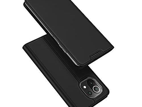 DUX DUCIS Funda Xiaomi Mi 11 Lite 5G   4G, PU Cuero Flip Carcasa Fundas Móvil de Tapa Libro para Xiaomi Mi 11 Lite 5G   4G (Negro)