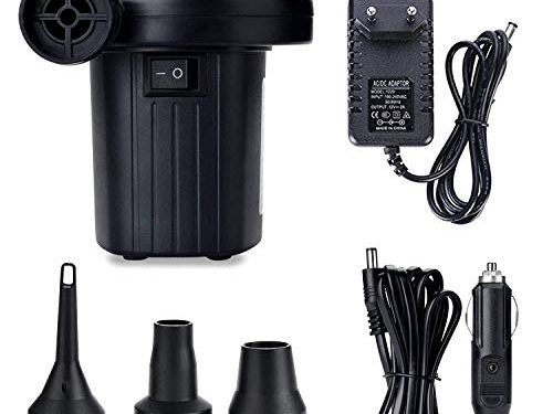 ZStarlite Bomba De Aire Eléctrica Portátil, Bomba De Aire para Colchones Inflables deflactor para Piscinas, Barcos, Juguetes Hinchable o Camping, con 3 Accesorios, 240V AC   12V DC