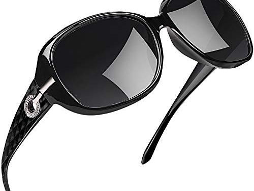 Joopin Gafas de Sol Mujer Moda Polarizadas Protección UV400 de Gran Tamaño Gafas de Sol Señoras (Paquete simple negro)