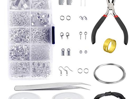 Kit de Hacer Bisutería Kit de Accesorios de Joyería con Herramientas de Reparación de Joyas para Principiantes Hacer Braceletc Necklace Jewelry Craft 912 piezas