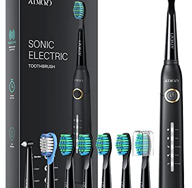ATMOKO Cepillo Electrico Dientes, Cepillo Dientes Sónico con 8 Cabezas de Cepillo, 5 Modos, Carga 4 Horas por 30 Días, IPX7 Impermeable-HP126A
