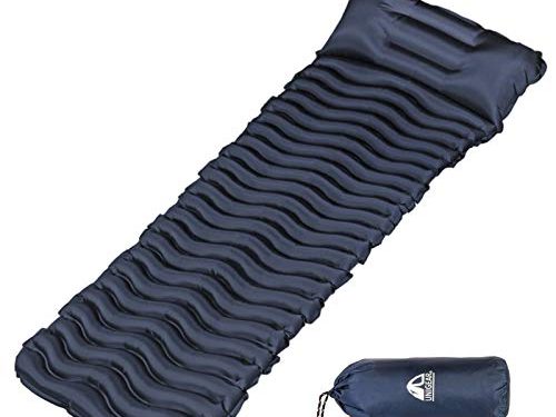 Unigear Esterilla Inflable Portatíl Colchón de Aire para Camping Acampa Colchones Hinchable Utraligero y Resistente Cama Colchoneta de Dormir al Aire Libre Viaje Playa (Armada)