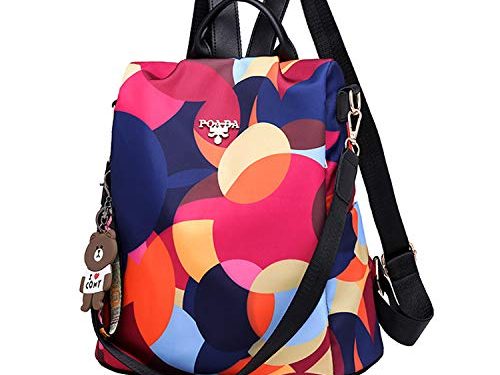 Wishliker Bolso Mochila Antirrobo Mochilas Tipo Casual para Mujer,Color Brillante