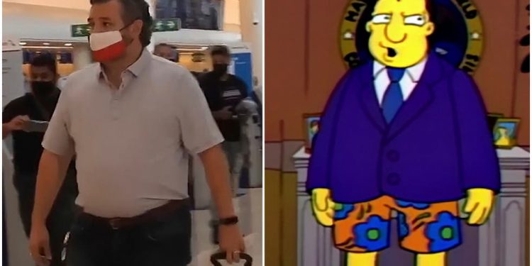 Los Simpson pueden haberse saltado el controvertido viaje de Ted Cruz a México en 1993