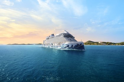 Fotografía cedida por Norwegian Cruise Line donde se muestra un boceto de su nuevo crucero "Norwegian Prima", construido en Marghera (Italia) por la firma naval Fincantieri, y que tendrá 965 pies (294 metros) de largo, 142.500 toneladas brutas y podrá acomodar a 3.215 huéspedes en ocupación doble. EFE/ Norwegian Cruise Line
