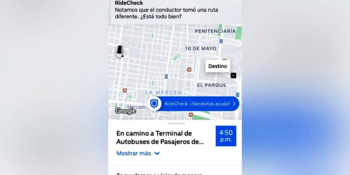 Uber integra "RideCheck" para proteger usuarios y conductores regios
