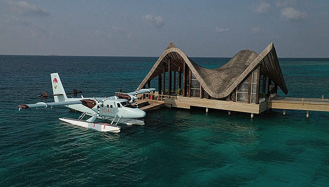 Este es el hidroavión que traslada a los huéspedes hasta el resort Joalli.