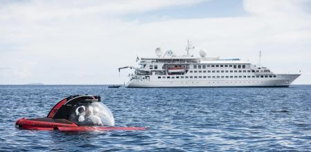 El submarino del Crystal Esprit. Este sumergible es uno de los muchos atractivos de este buque de cruceros-boutique.