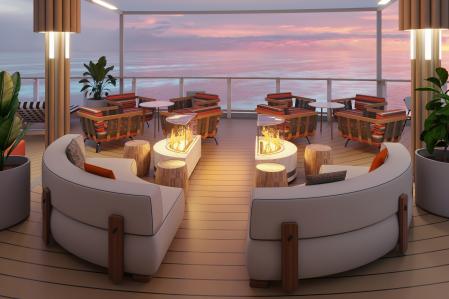 Una de las cubiertas exteriores del buque más nuevo de Norwegian Cruise Line