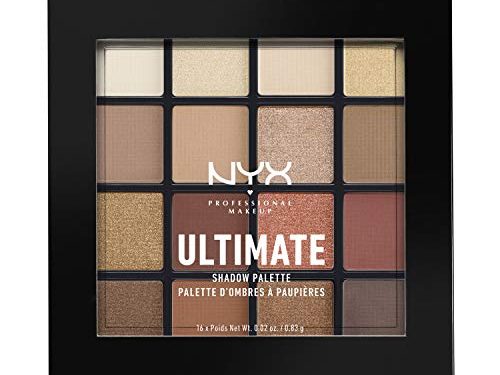 NYX Professional Makeup Paleta de sombra de ojos Ultimate Shadow Palette, Pigmentos compactos, 16 sombras, Tono: Warm Neutrals