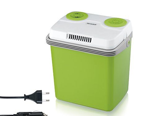 Severin KB 2922 Nevera Eléctrica Portátil con Función de Enfriamiento y de Preservación del Calor, 20 L, Incl. 2 Tomas de Corrient: 220-240 V   12 V Dc, Verde - Gris