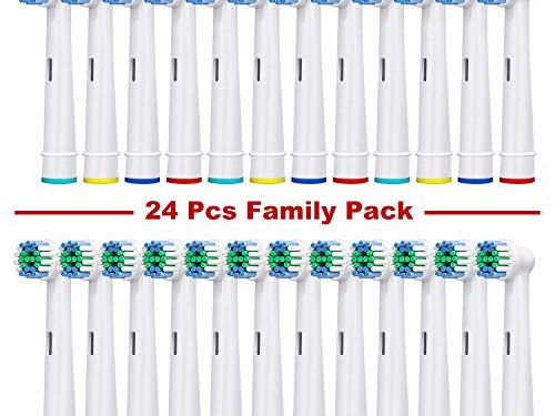 24 x Precision Clean Cabezales de repuesto Recambios Cepillo Cabezal de Recambio Para Braun y Oral-B Cepillo de Dientes Eléctrico