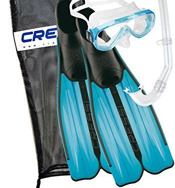 Cressi Rondinella Bag Set - Juego de snorkel, color turquesa, 37 38