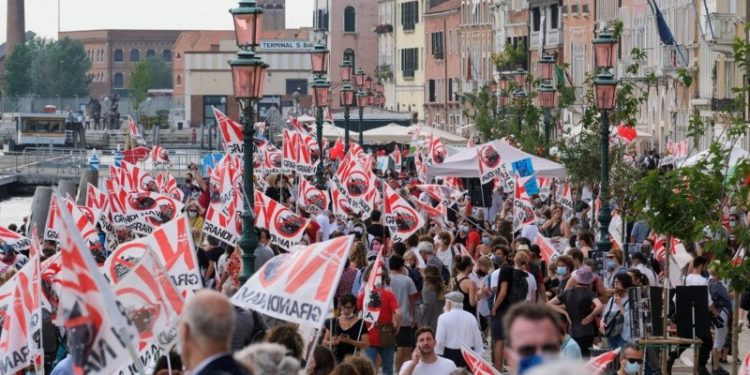 Manifestaciones en Venecia