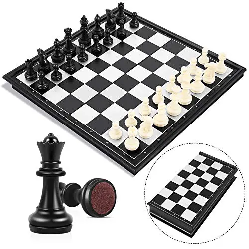 Juego de ajedrez Torneo de vinilo Gran Tablero De Ajedrez Piezas De Plástico Portátil Juego De Mesa 