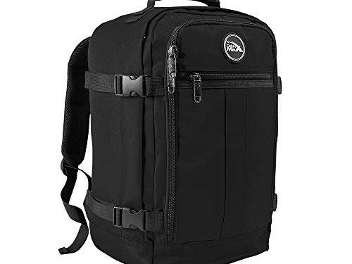 Cabin Max Metz 20L 40x20x25 cm Maleta de Cabina Pequeña Mochila de Viaje Stowaway Ideal para Llevar Debajo del Asiento en Ryanair (Negro)