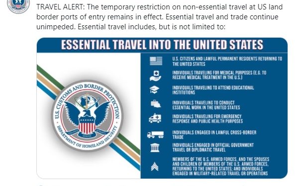Continúan restricciones del cruce fronterizo a EUA: CBP