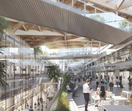 Interior de la futura estación de la Sagrera en Barcelona