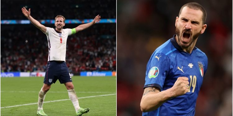Harry Kane y  Bonucci, durante la Eurocopa.