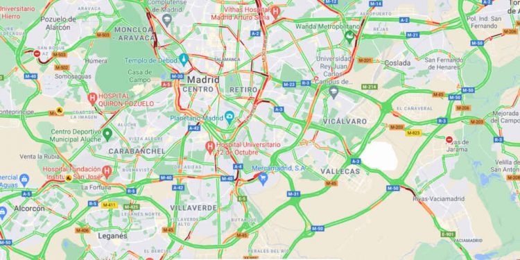 Tráfico en tiempo real en Google Maps