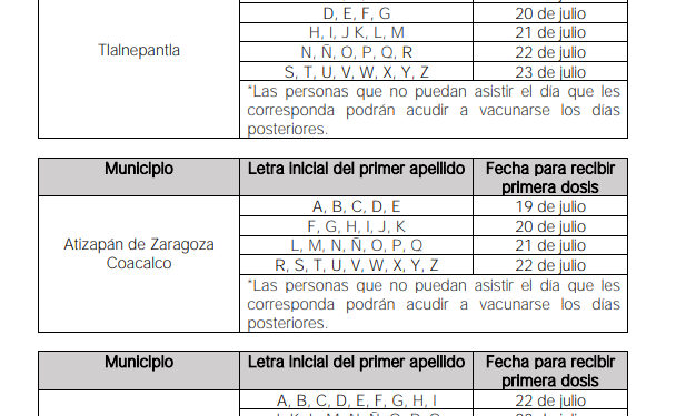 en estos 4 municipios vacunarán a personas de 30 a 39 años