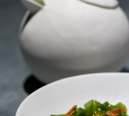 17/01/17 Enigma, nuevo restaurante de Albert Adria en la calle Sepulveda 30-40. Barcelona. En la foto el plato Bahn-Cuon