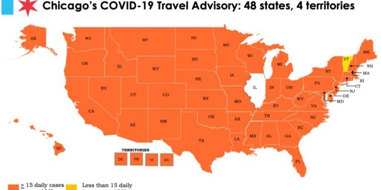 Chicago añade a todos los estados de país, excepto uno al aviso de viajes por COVID-19 – Telemundo Chicago