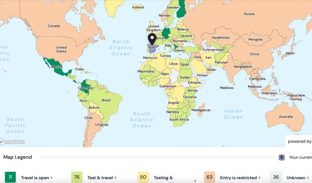 Foto - El mapa de países según el grado de restricción a los viajes